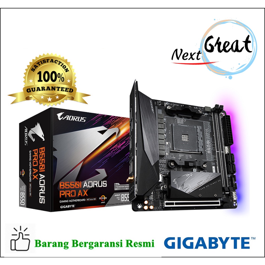 Gigabyte Motherboard B550I Aorus Pro AX Socket AM4 Mini-ITX 2 x DDR4