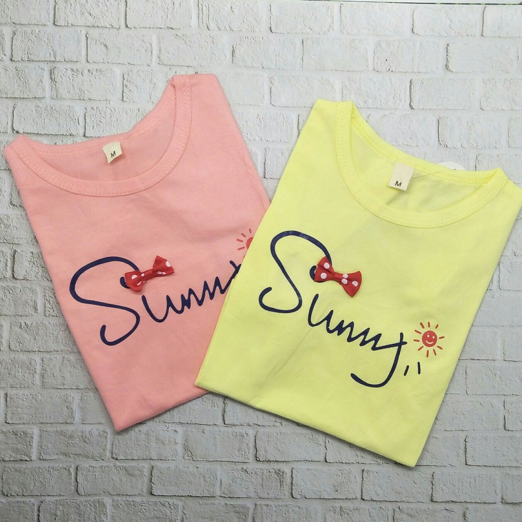 kaos / Baju anak permpuan unisex murah usia 1-5thn 100% import gambar SUNNY