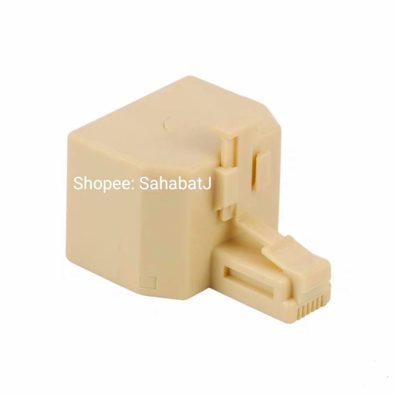 Soket Cabang Telepon 2 Way RJ11 Socket T Sambungan Paralel 2 lubang RJ11 Splitter