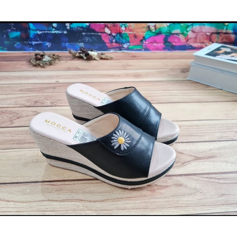 ABBUSHOES Af 50 wedges bordiran strip sol karet 7cm