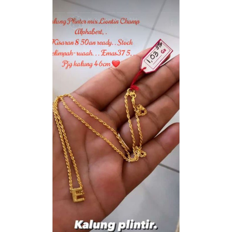 kalung emas plintir kadar 375/8K