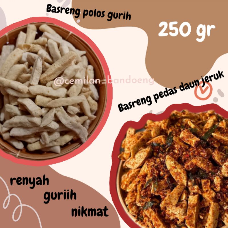 BASRENG VIRAL ORIGINAL DAN PEDAS DAUN JERUK KEMASAN 250GR