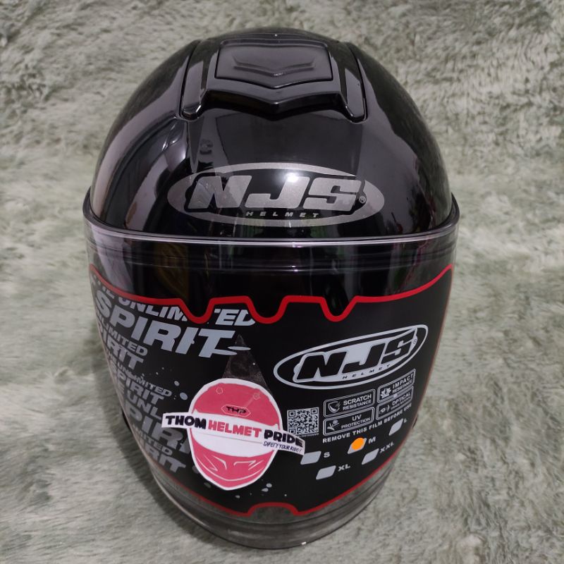 [TERLARIS] READY STOK NJS KAIROZ | NJS KAIROZ WHITE | NJS KAIROZ GREY | NJS KAIROZ SOLID | NJS KAIROZ BLACK | NJS KAIROZ BLUE | NJS KAIROZ RED | NJS KAIROZ GREEN | HELM NJS HALF FACE | NJS KAIROZ PINK | KYT KYOTO | SARANG HELM-Black Glossy
