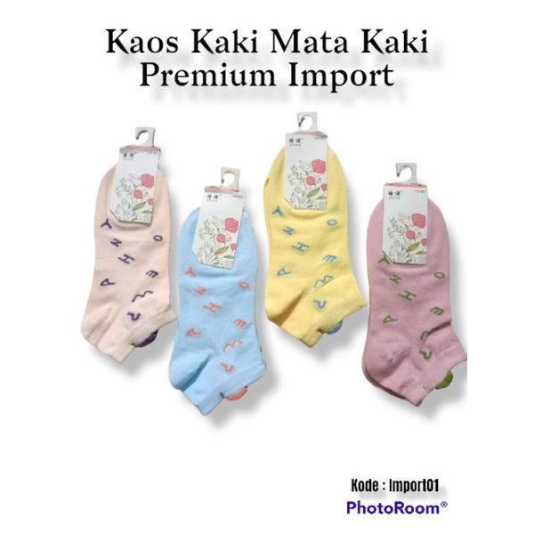 Kaos Kaki Premium Import Wanita Mata Kaki Motif Lucu model korea