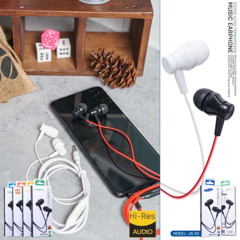Headset VIVO JB-02 Pure Bass Handsfree VIVO JB02 PureBass Earphone VIVO JB-02 Pure Bass