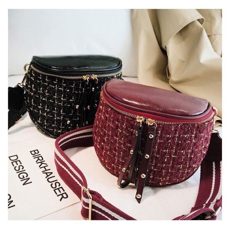 BJ72028 - BEIGE/BLACK/RED - TAS SLEMPANG SLING BAG TAS WANITA FASHION IMPORT MODIS ELEGAN TERMURAH TERLARIS TERBARU BAGSTORE JAKARTA TAS BATAM VC84645 BQ2706 ELJ5224 JT8744