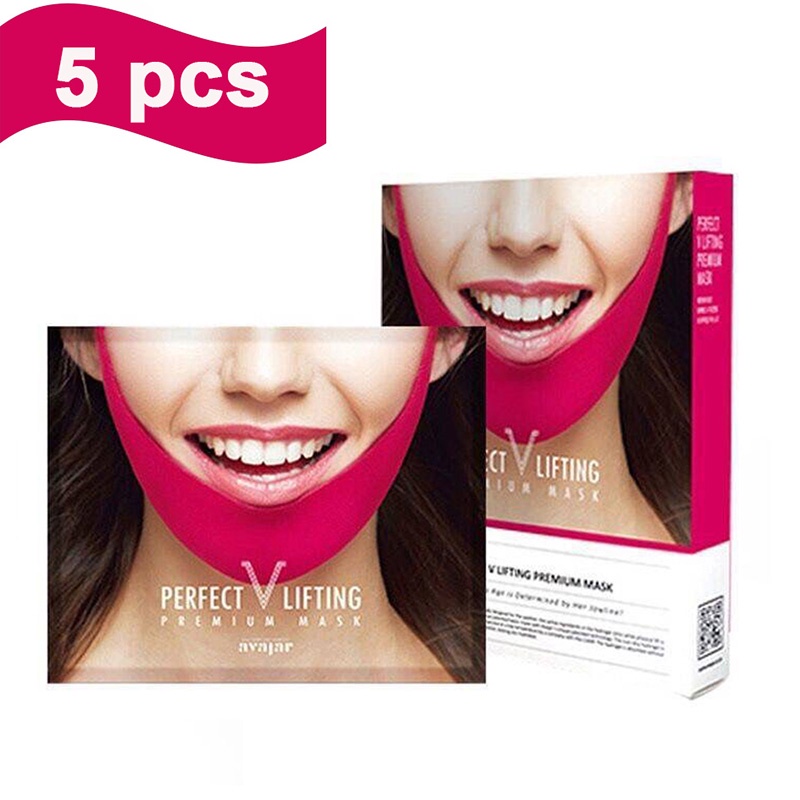 5Pcs -- AVAJAR Perfect V Lifting Premium Thin Mask Slimming V Shape Face Mask Masker Wajah