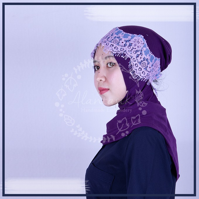 Alantasik - Inner Lace Prada / Bandana brukat pesta/ dalaman jilbab  RENDA  iner kerudung GR.5