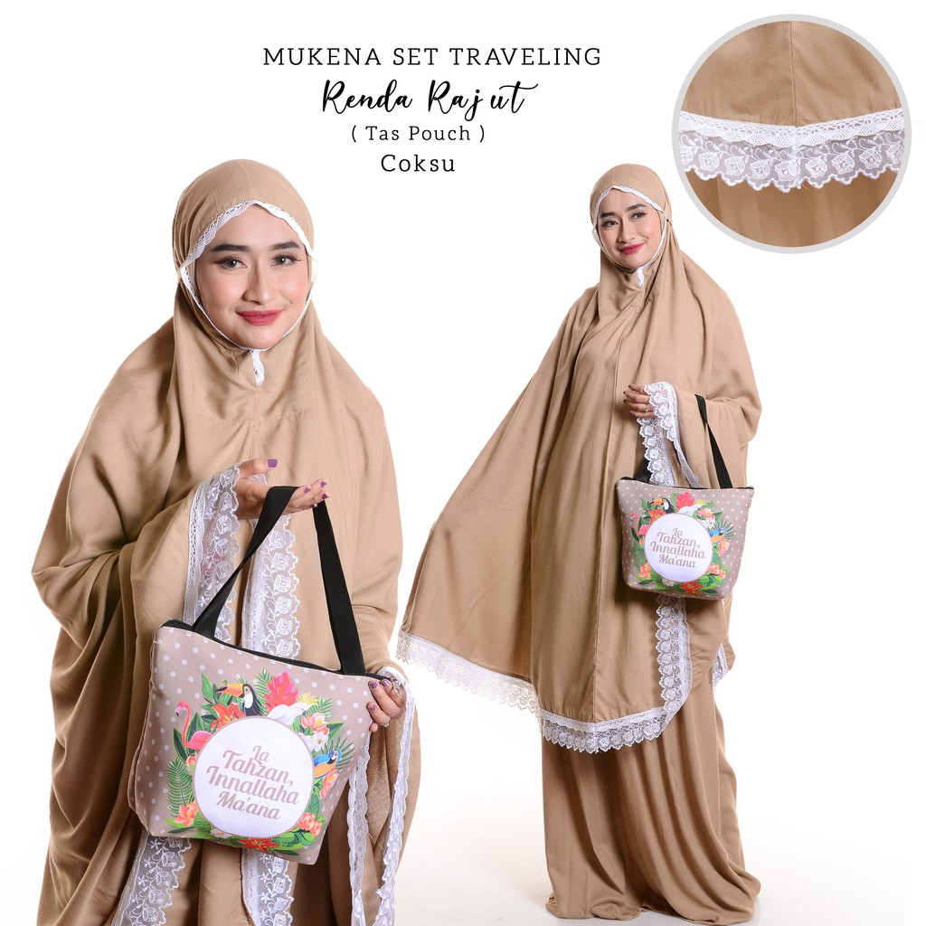 PUSAT MUKENA TASIK - MUKENA DEWASA RAJUT TRAVELING POUCH