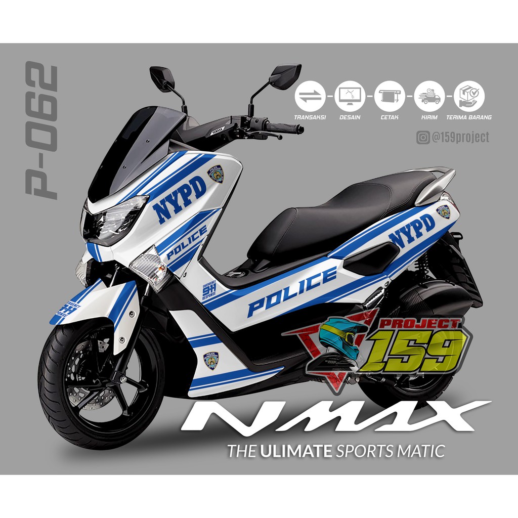 Decal Stiker Motor NMAX 155 2015 - P-062 NYPD Police