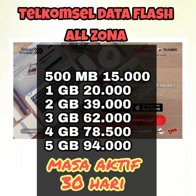 Telkomsel data flash murah (All Zona)