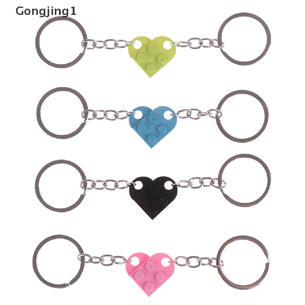 Gongjing1 2Pcs Gantungan Kunci Bentuk Hati Untuk Pasangan
