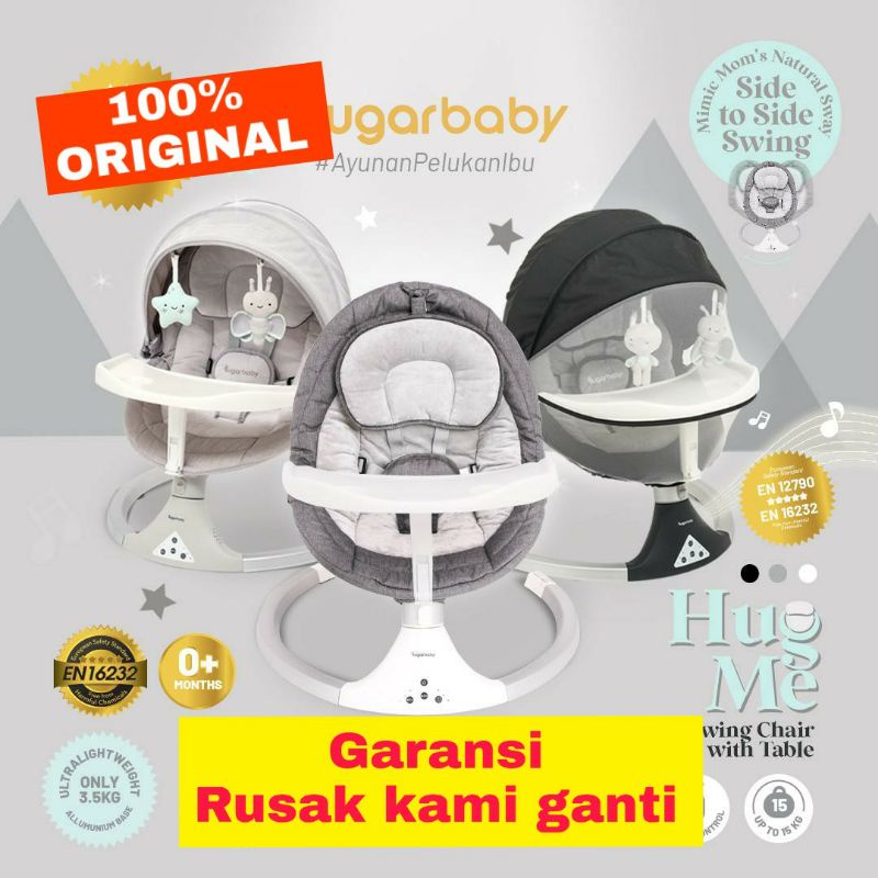 READY BANDUNG SUGAR BABY SUGARBABY HUG ME Automatic Baby Swing Chair with Table | bouncer swing ayun