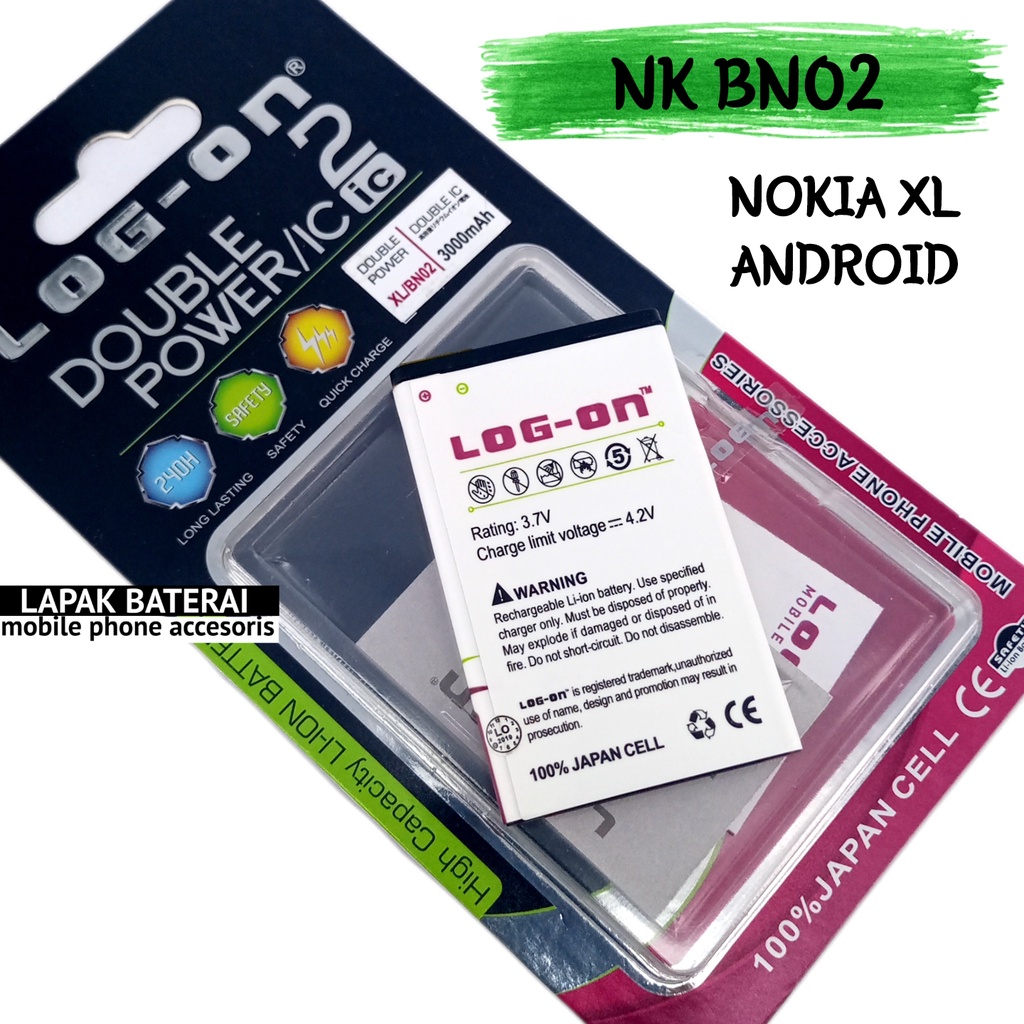 LOG - ON Baterai Nokia XL RM1030 BN02 | BN02 Double IC Protection Battery Batre