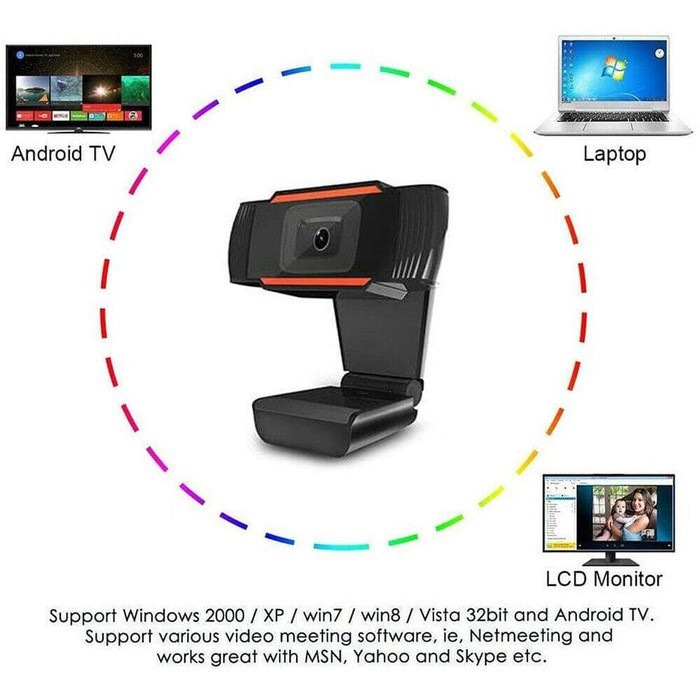 MH - Web Camera HD 720 Autofocus Microphone For PC - Laptop - Android TV
