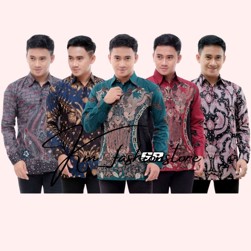 KEMEJA BATIK PRIA LENGAN PANJANG SIZE M L XL XXL BSWART BATIK PRIA MODEREN BATIK Kenongo temurah