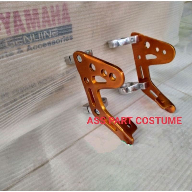 Breket Lampu RX KING Copy Bpro-breket lampu RX king B pro crome poles set kanan kiri terbaik terlaris-Breket orange+as30