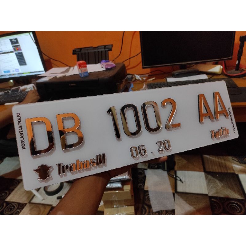 PLAT MOBIL TIMBUL CROOM SATUAN ( 1 )