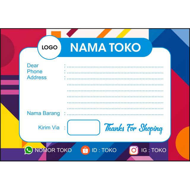 

LABEL PENGIRIMAN STIKER & NONSTIKER 100pcs KODE 004