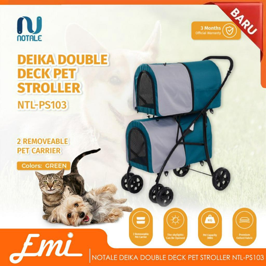 Notale Deika Double Deck Pet Stroller NTL-PS103 (PC104) Pet Cargo Hewan Kucing Anjing