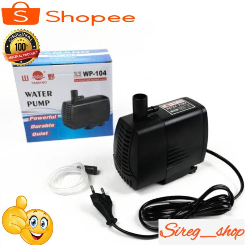 YAMANO WP 104, Pompa Celup Air 2000 L/H Akuarium Kolam Ikan Low Watt