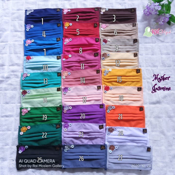 Masker Hijab Kain Bunga Jasmin Tali Sambung putus