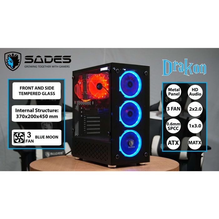 Sades Drakon PC Case Gaming