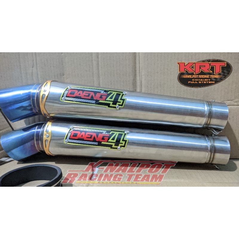 Silincer Daeng Knalpot Racing Kompetisi Pucuk Biru 50mm Vario Beat Mio Satria Vixion