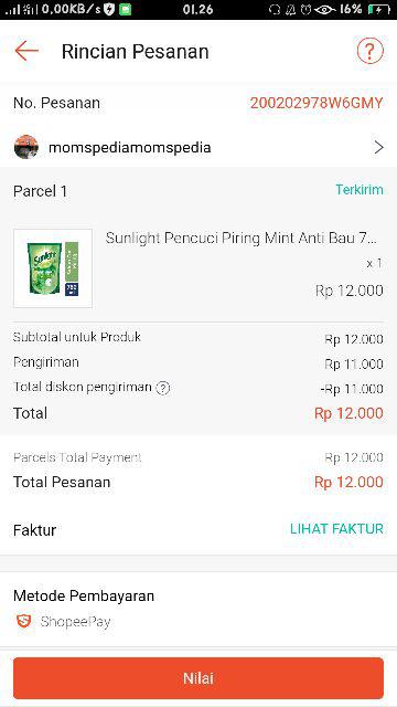 Sunlight Pencuci Piring Mint Anti Bau 780ml