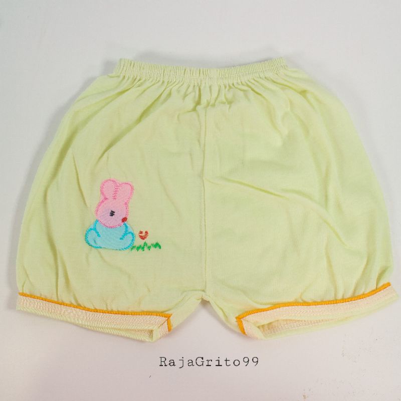 celana pendek bayi warna aplikasi Isi 1 Lusin / 12 pcs celana kotak Bayi / Celana warna halus baby motif Aplikasi - Grosir