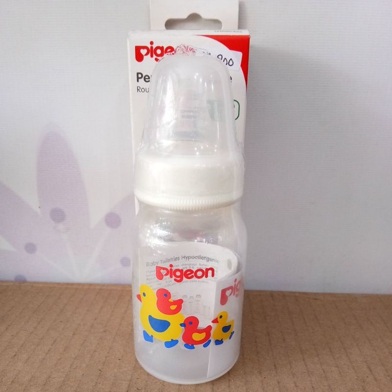 PIGEON PERISTALTIC NIPPLE ROUND NURSING BOTTLE SLIM NECK 120ML/4oZ