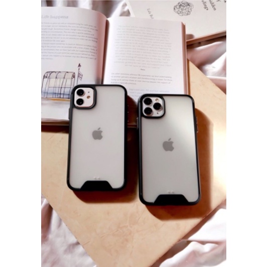 [ TomCases] CASE IPHONE S.P.A.C.E MILITARY DROP RESISTANCE| IMPACT SPACE MILITARY | SPACE CASE-Hitam
