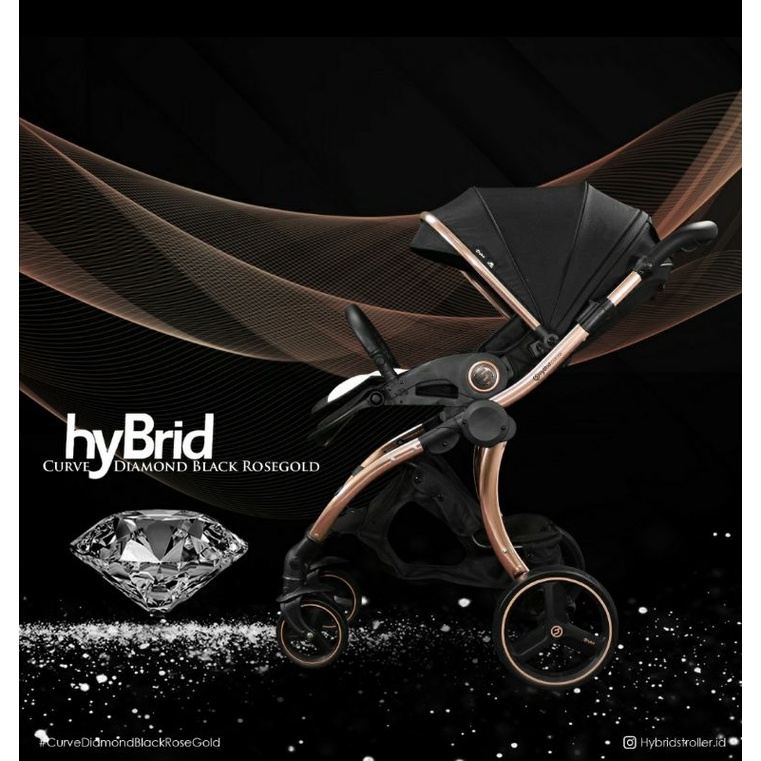 Hybrid Curve Diamond Black Rose Gold Stroller / Kereta Dorong Bayi