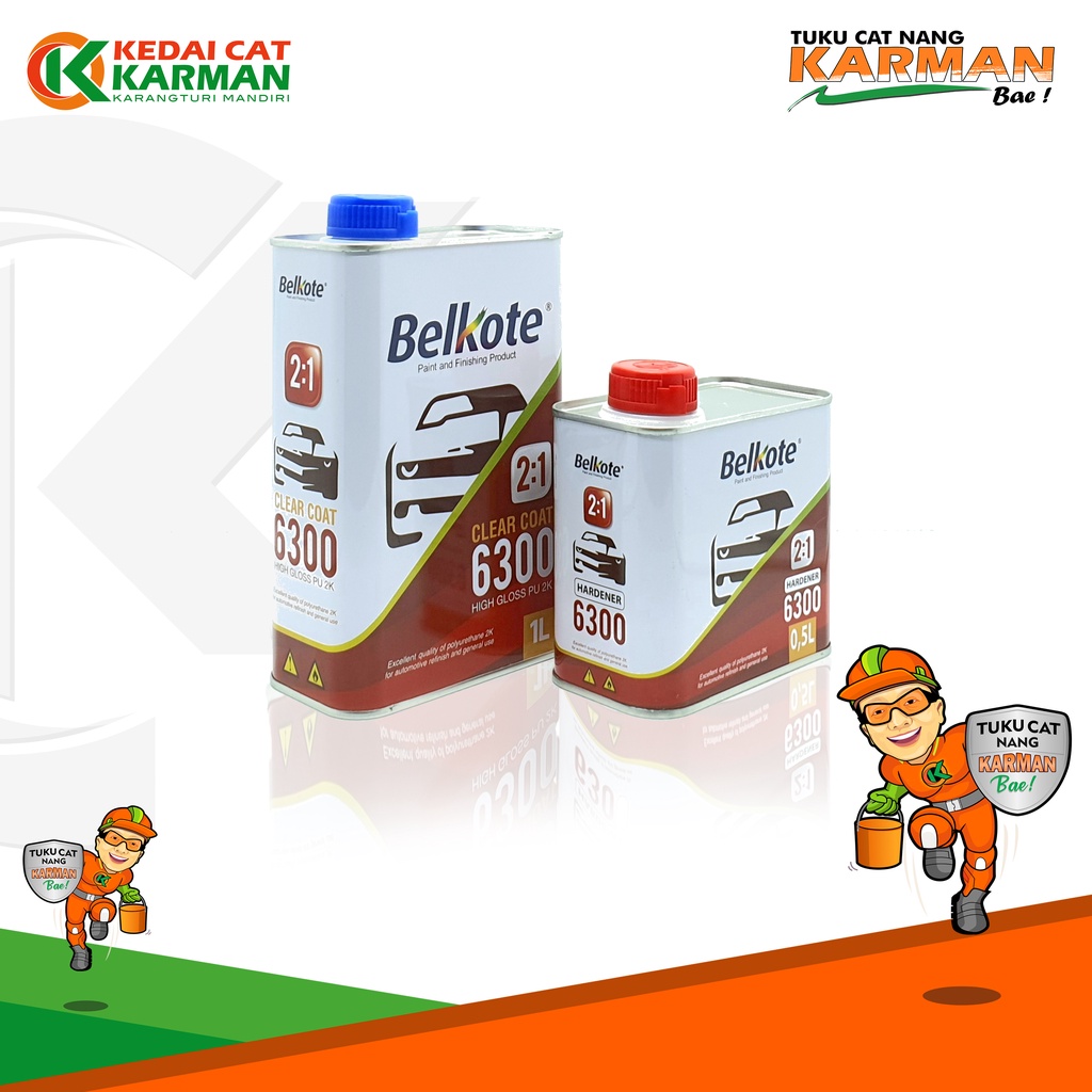 CLEAR COAT / CLEAR / PERNIS BELKOTE PU 2K 6300  - PELINDUNG CAT DUCO MOBIL MOTOR BESI