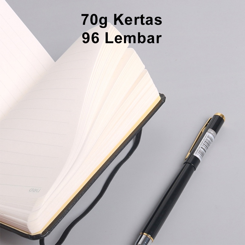 Deli Buku Catatan Kecil Notebook Diary Book 56k A5 96 Lembar Kulit Buku Tulis Leather Cover Notebook