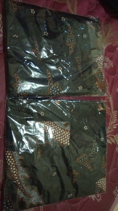 Aghistna Batik - Sania Ruffle Batik Couple Ori Ndoro Jowi / Gamis Batik Couple Murah