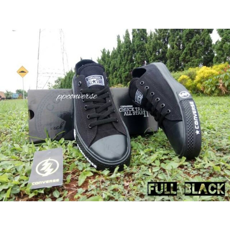 Converse Chuck Taylor New Release Undefeated Low Pendek Putih ox Black