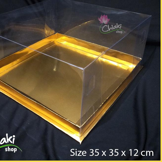 

❅ Box Mika GOLD Uk 35 x 35 x T. 12 cm / Cupcake isi 16 Cake Pudding Tart Dus Emas Karton Tebal CHIAKI ❄
