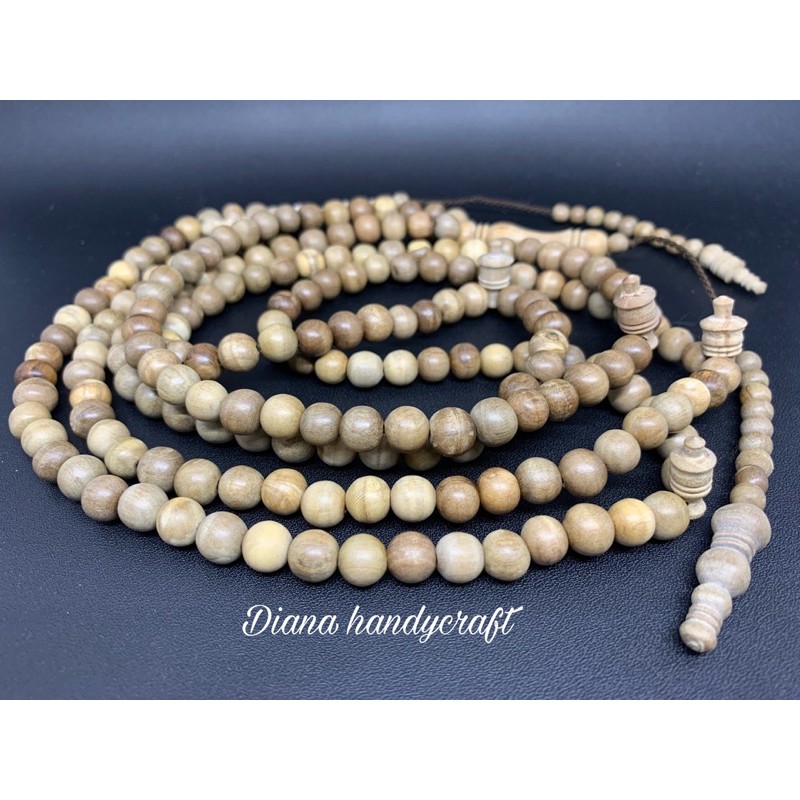TASBIH KAYU DEWANDARU / TASBIH MUSLIM KAYU BERTUAH DEWANDARU / TASBIH KAYU LANGKA DEWANDARU