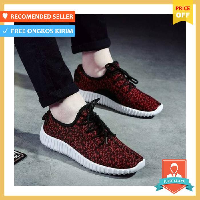 Sepatu Adidas / Sepatu Adidas Yeezy Bintik Merah Wanita Original Merah