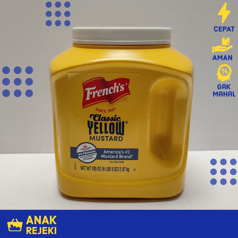 

French's Classic Yellow Mustard 2.98kg - French Saus USA 105oz