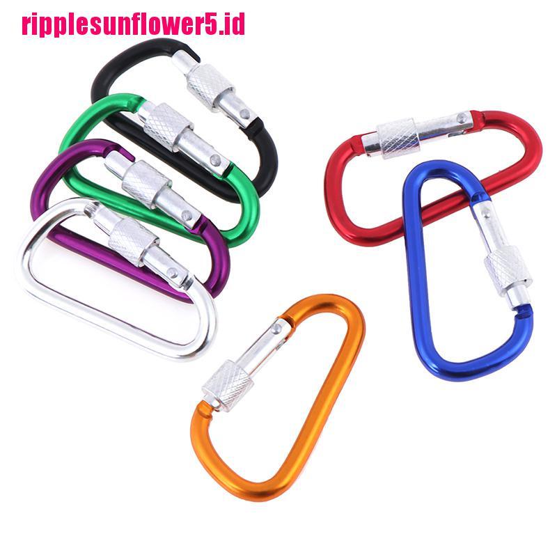 2pcs Carabiner Bentuk D Bahan Aluminum Warna Acak