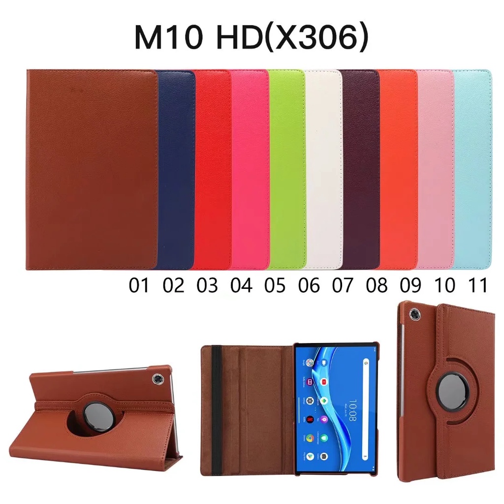 [Ready Stock] For Lenovo Tab M10 HD (2nd Gen) TB-X306 / M10 TB-X605F TB-X505F / M10 FHD Plus TB-X606 Tablet Protective Cover Fashion 360° Casing Kulit Flip Stand Putar