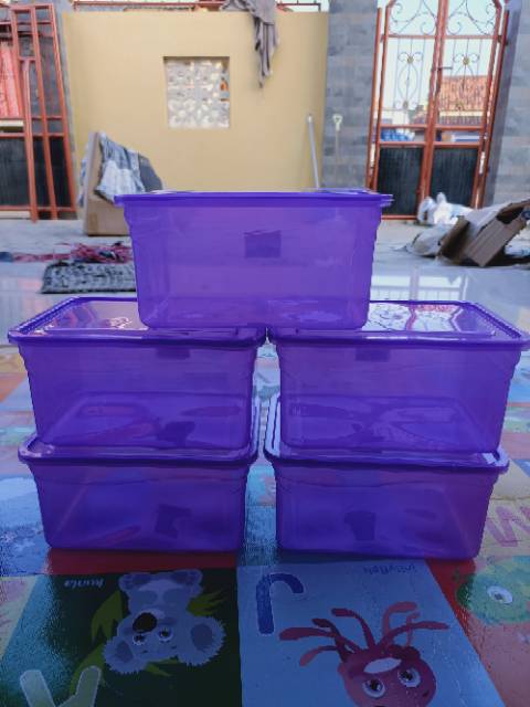 Termurah kotak makan plastik bening box /toples sealware Toples segi KMP 2500 ml