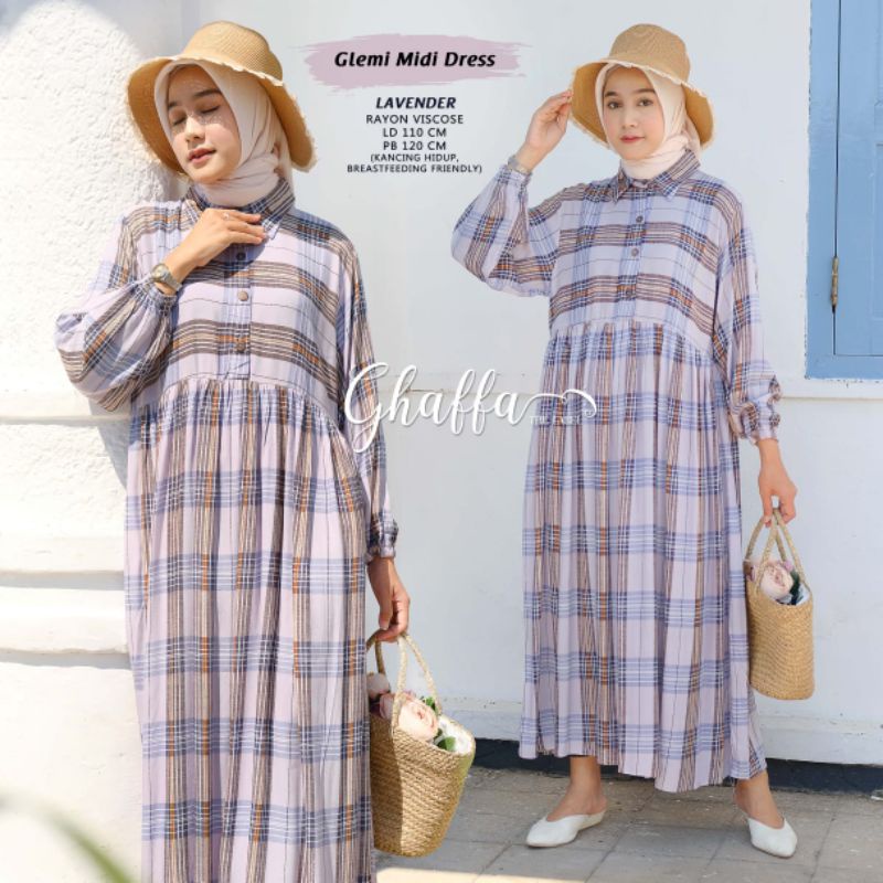 glemi midi dress katun viscose by ghaffa