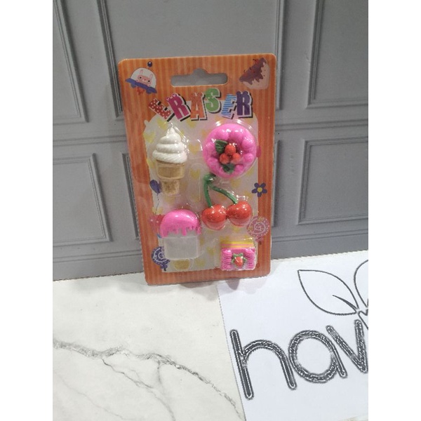 Penghapus lucu makanan kue/STIP KUE/hapusan fancy/hapusan set/stip-C