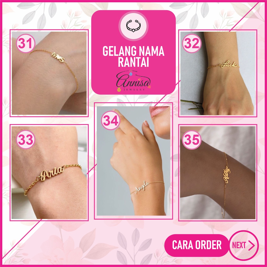 Gelang Nama Rantai Simple BEST SELLER