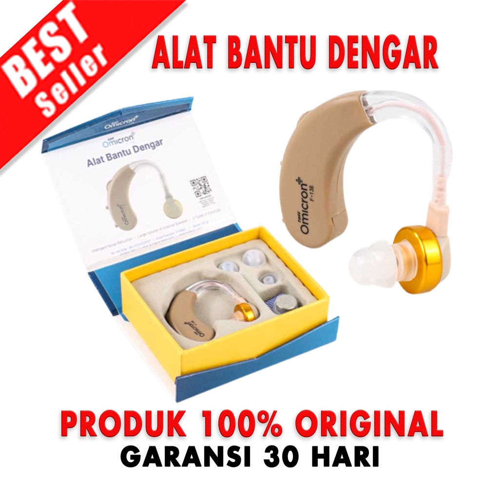 TaffOmicron Alat Bantu Dengar Pendengaran Telinga Orang Tua Tuli Hearing Aid Rechargeable Mini Original F-138