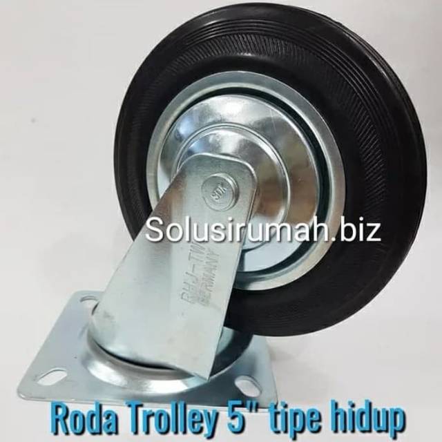 RODA TROLI HIDUP RODA TROLLEY KARET ETALASE GEROBAK 3 INCH 4 INCH 5 INCH (PILIH UKURAN YA)