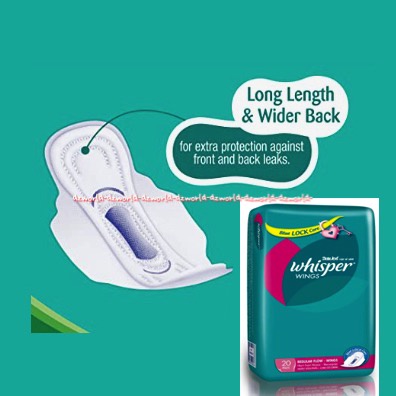 Whisper 20pads Whisper Wings Super Value Pack Pembalut Wanita Wisper Sayap Wing Blue Lock Care Sanitary Napkins 20 pcs